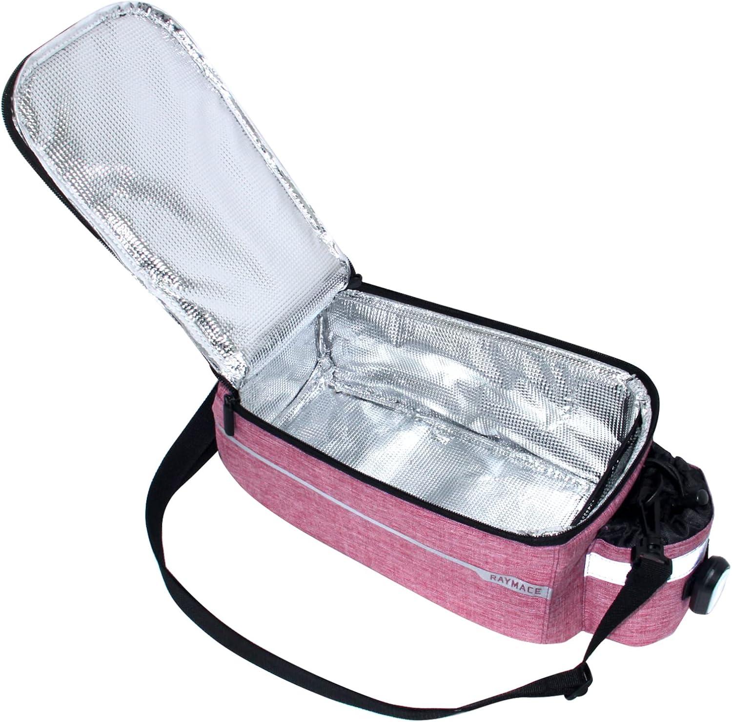 RAYMACE Bike Rear Rack Bag with Tail Light, Bike Truck Cooler Bag for Warm or Cold Items(Violet)
