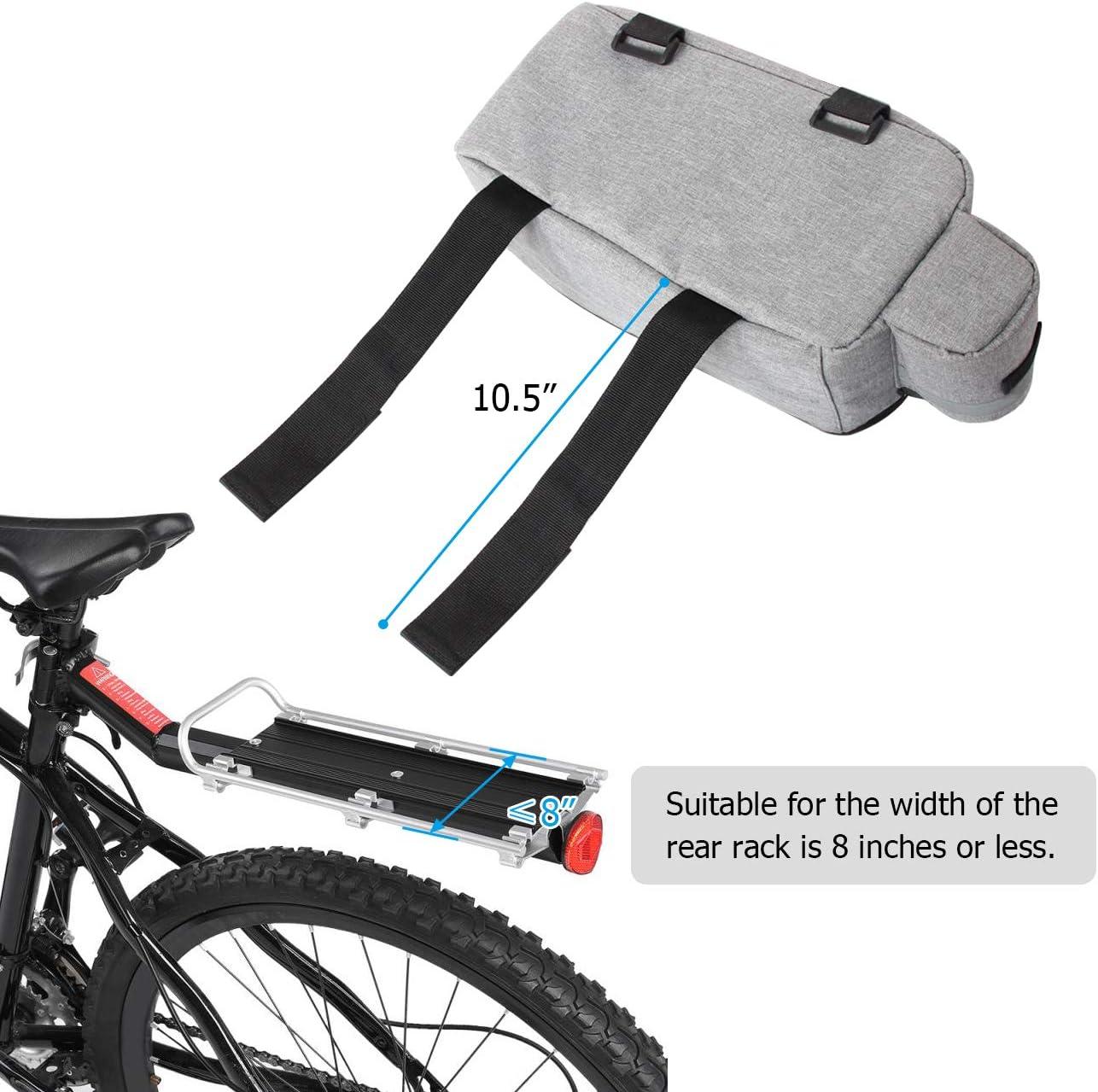 RAYMACE Bike Rear Rack Bag with Tail Light, Bike Truck Cooler Bag for Warm or Cold Items(Grey)