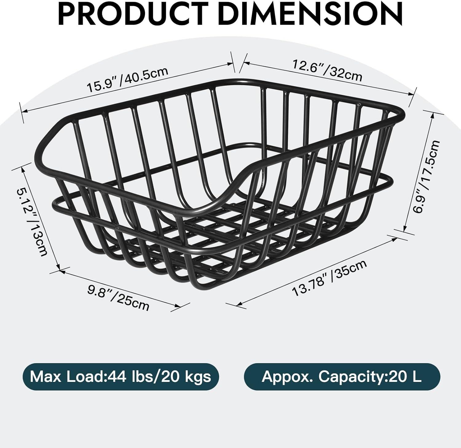 RAYMACE Bike Basket Rear with Cargo Net and High Reflectivity Waterproof Cover,Bicycle Baskets for Adult Bikes,Easy to Install and Large Capacity Bike Accessories