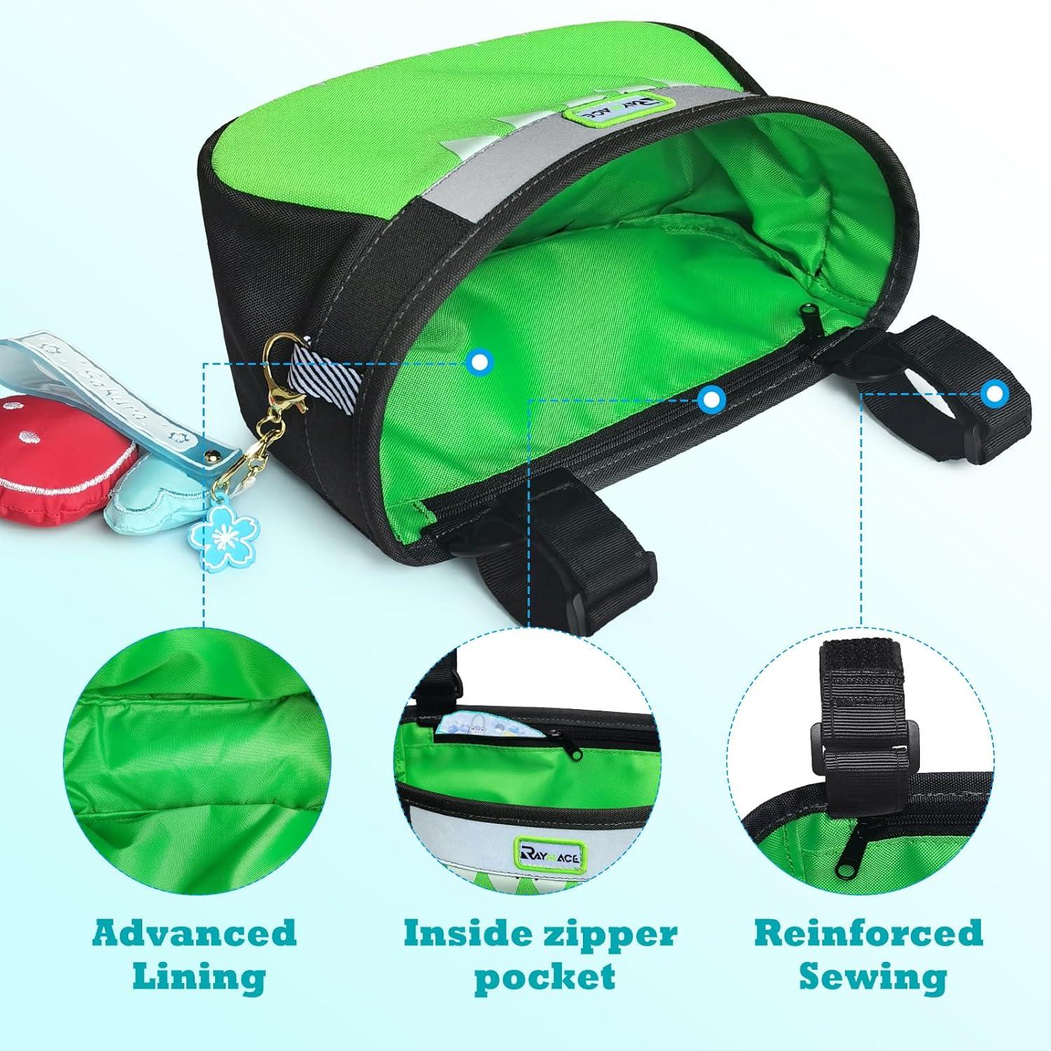 RAYMACE Kids Bike Basket,Children’s Bike Basket Front,Waterproof Bicycle Basket Handlebar Bag for Girls,Boys Toddlers Bike or Scooter Accessories(Viridity)