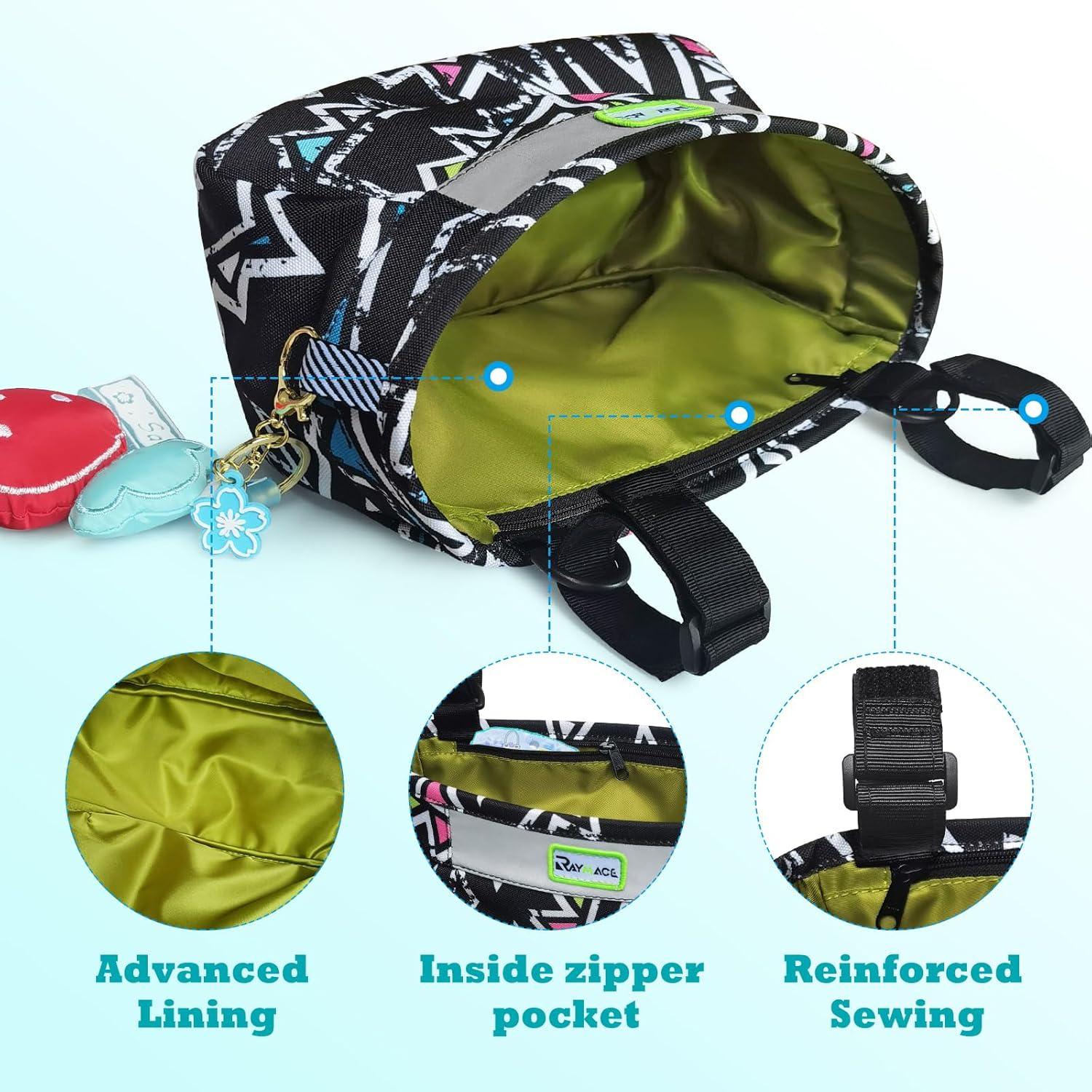 RAYMACE Kids Bike Basket,Children’s Bike Basket Front,Waterproof Bicycle Basket Handlebar Bag for Girls,Boys Toddlers Bike or Scooter Accessories(Black)