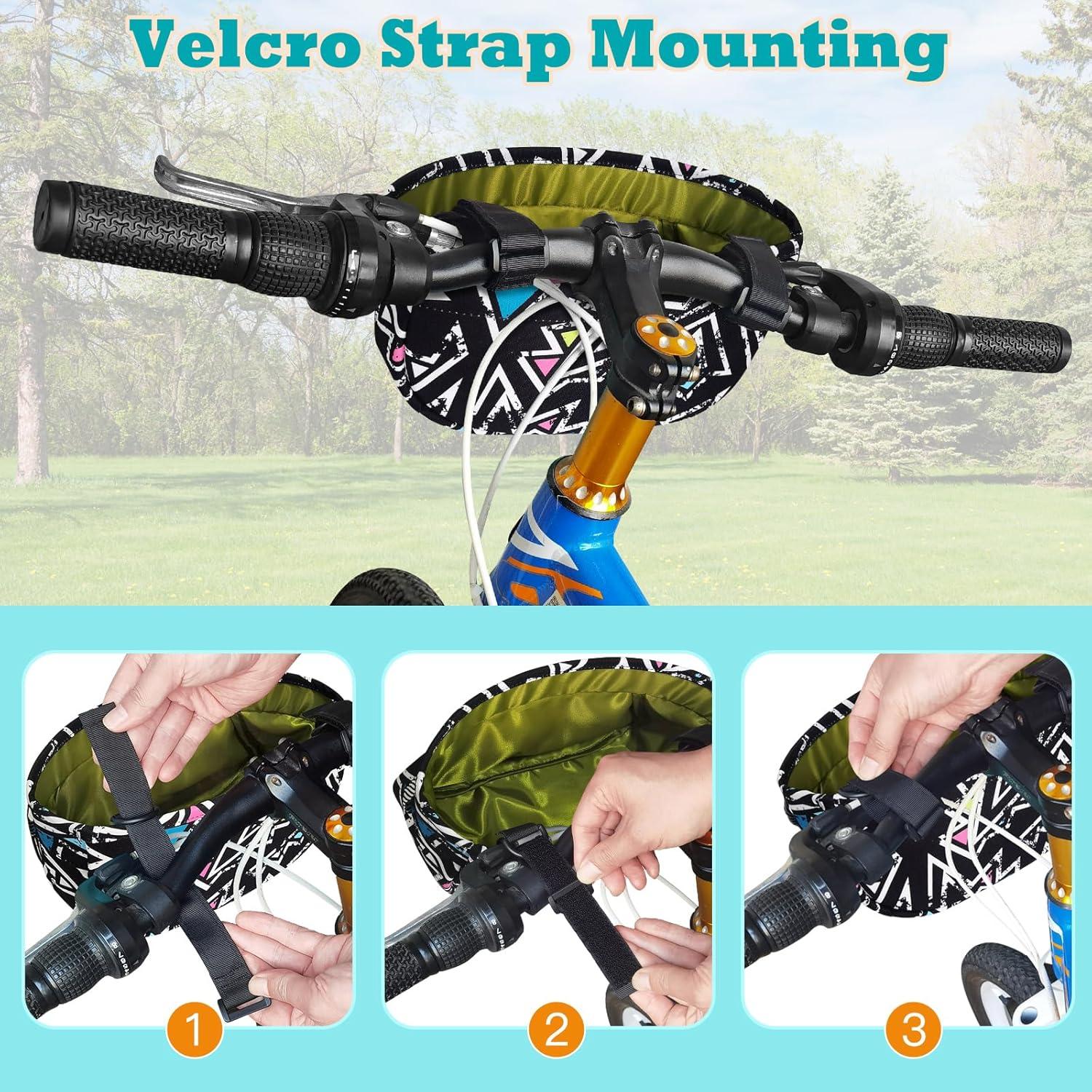 RAYMACE Kids Bike Basket,Children’s Bike Basket Front,Waterproof Bicycle Basket Handlebar Bag for Girls,Boys Toddlers Bike or Scooter Accessories(Black)