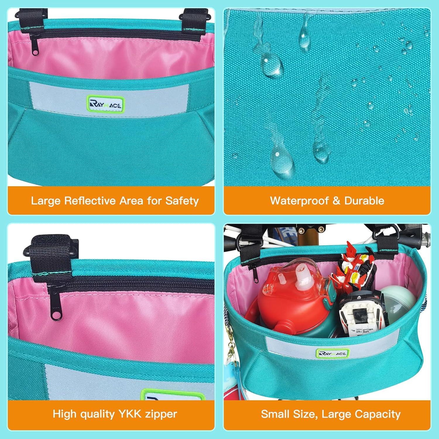 RAYMACE Kids Bike Basket,Children’s Bike Basket Front,Waterproof Bicycle Basket Handlebar Bag for Girls,Boys Toddlers Bike or Scooter Accessories(Blast Blue)