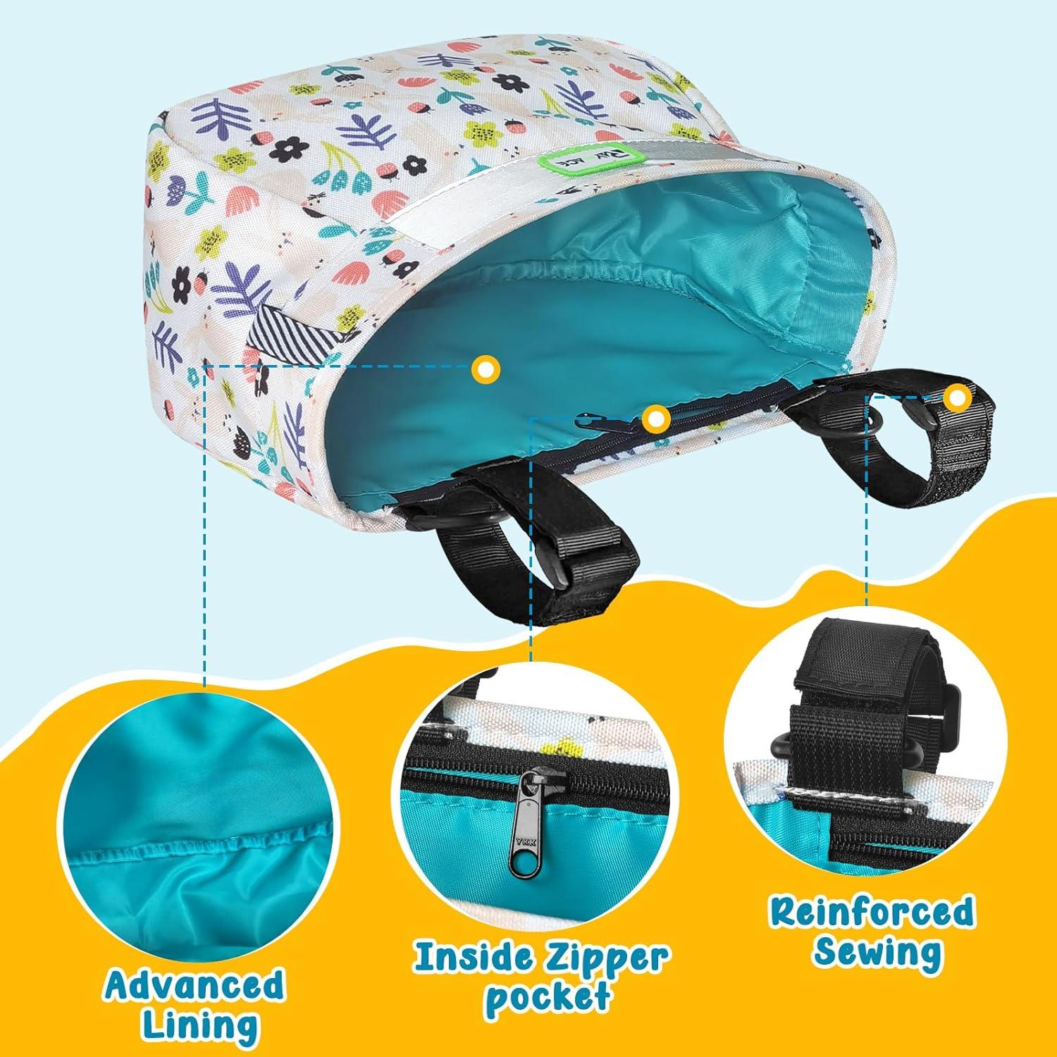 RAYMACE Kids Bike Basket,Front Bike Bag,Waterproof Handlebar Bicycle Basket for Girls Boys, Toddlers Bike or Scooter Accessories(beige rabbit)