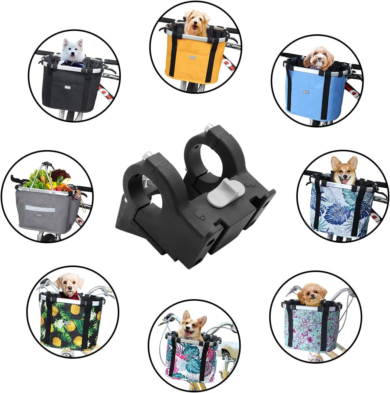 RAYMACE Bike Basket Adapter,Quick-Release Bicycle Basket Mounting Bracket Handlebar Accessories