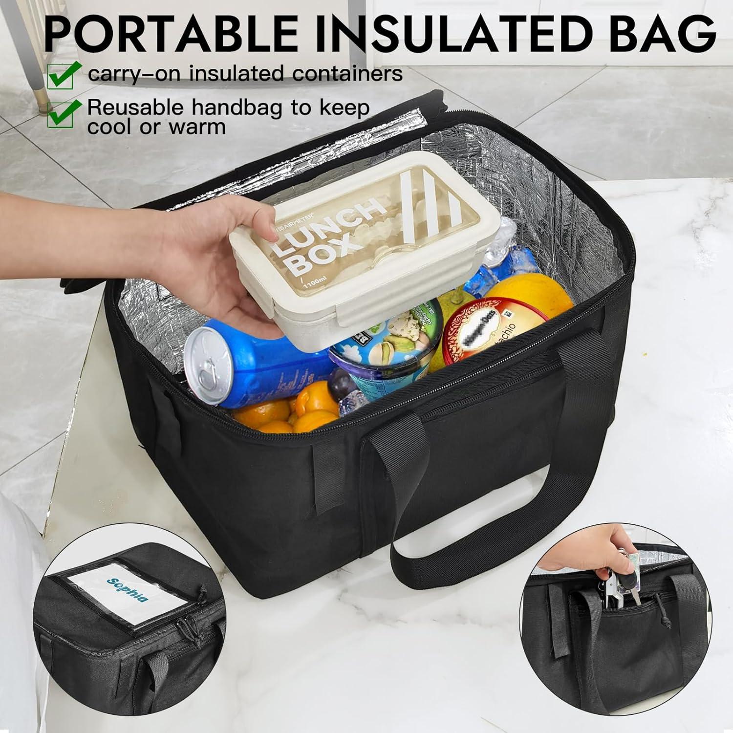RAYMACE Bike Basket Rear with Cooler Bag and Cargo Net,Waterproof Cover,Folding Bicycle Basket, Quick Release Design Ebike Basket for Adult, Storage Groceries,Bento Lunch,Fruit
